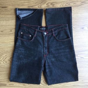 Vintage Black straight leg denim with side split hem size 27